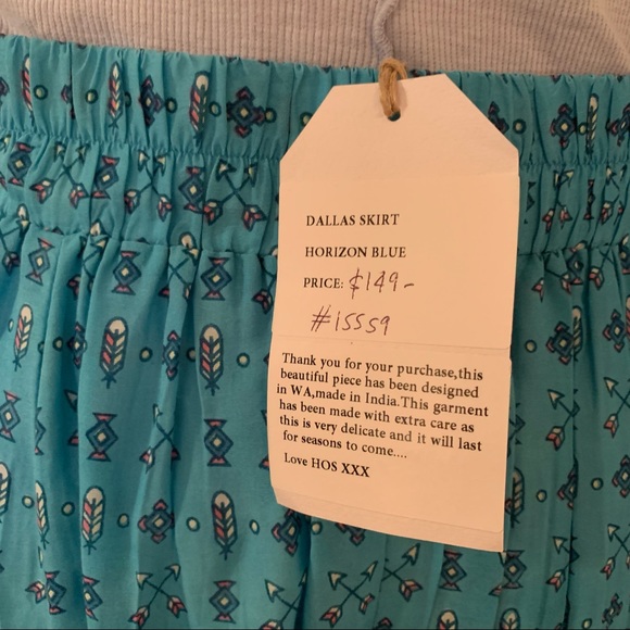 House of Skye Aussie import! Blue and Pink Maxi Skirt - Picture 8 of 9